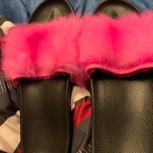 Brand new ugg  Royale fur slides